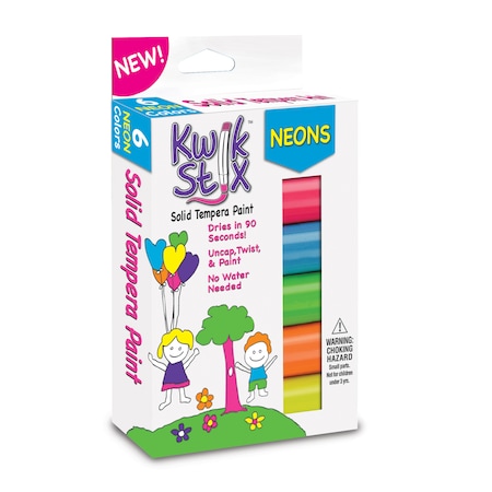 Kwik Stix Solid Tempera Paint Sticks, Neon Colors, PK36 TPG-610